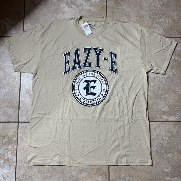 EAZY-E Men's T-Shirt Tan 2XL Cotton Straight Outta Compton - Picture 1 of 5